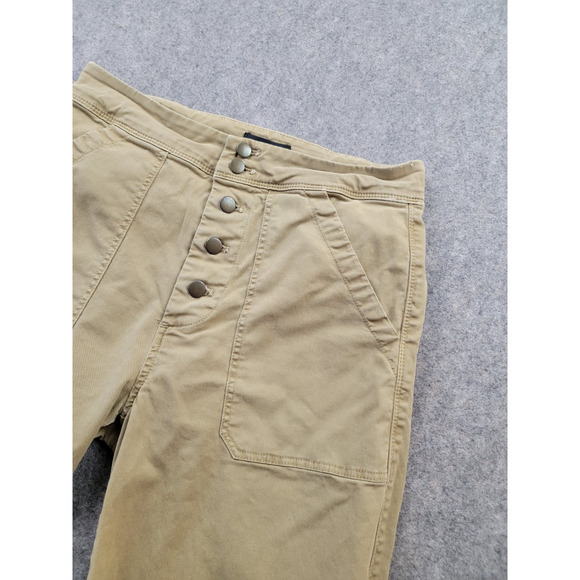J. Crew Pants Womens 0 Tan Brown Button Close Wide Leg Ankle Flat Front - Picture 3 of 14